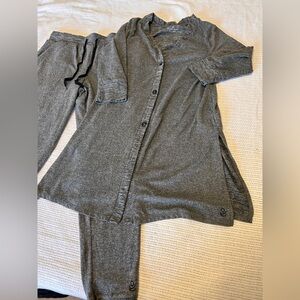 Cuddl Duds women’s size small pyjama set Heathered Grey Lounge Set soft